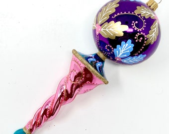 Polish Glass Bauble Ornament - Hand Painted/Hand Made - Kenzies of London - "Prince Scepter”