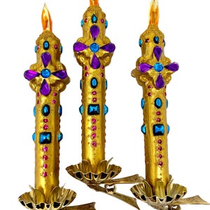 Clip On Cross Candle Glass Ornament - European Culture - Kenzies of London