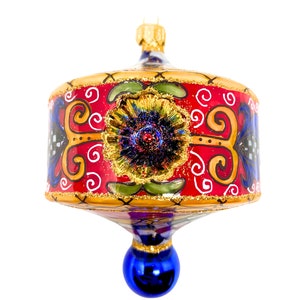 Siciliaans glazen ornament - Handgeschilderd/handgemaakt - Italië collectie - Kenzies of London "Scacchiera"