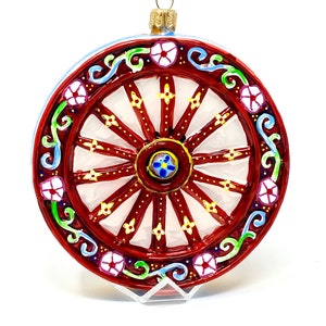 Siciliaans wagenwiel glazen ornament - handgeschilderd/handgemaakt - Italy Collection - Kenzies of London