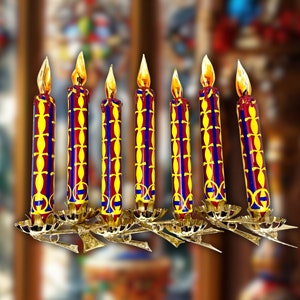 Clip On Spanish Heraldery Candle Glass Ornament Set/2- European Culture - Kenzies of London