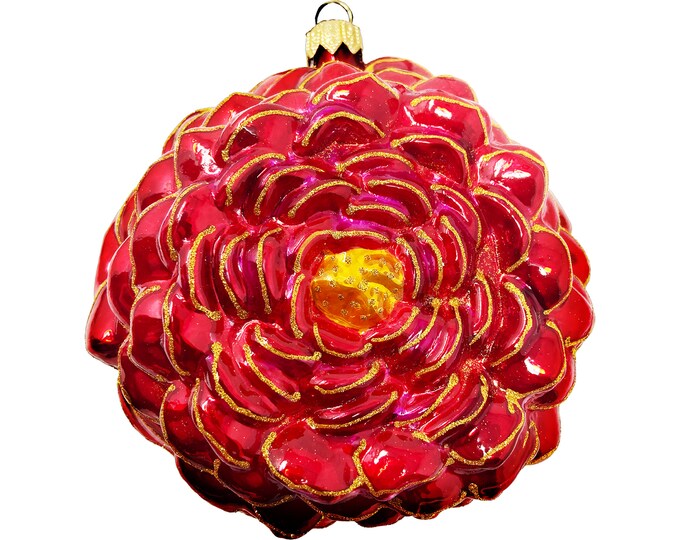 Peony Flower Glass Ornament Hand Painted/hand Made Italy Collection Kenzies of London palazzo