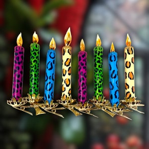 Clip On Cheetah Candle Glass Ornament Set/2- European Culture - Kenzies of London