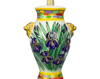 ポジターノ イタリア製 花瓶 ガラス オーナメント - 手描き