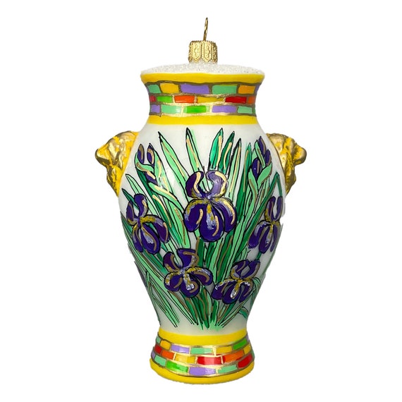 ポジターノ イタリア製 花瓶 ガラス オーナメント - 手描き