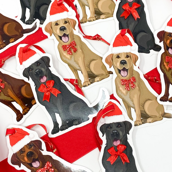 Labrador Retriever Dog Christmas Gift Tags | Holiday Gift Wrap Paper