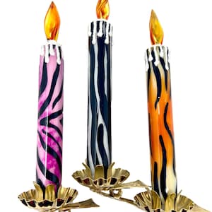 Clip On Animal Print Candle Glass Ornament Set/2- European Culture - Kenzies of London