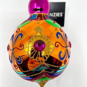 The Carretto Collection Glass Ornament - Hand Painted/Hand Made - Sprankelende edelstenen - Kenzies of London "Citrien"