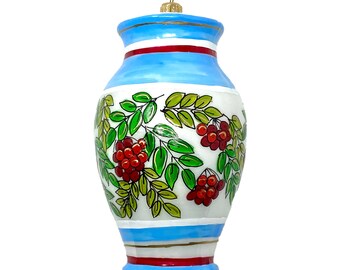 イタリア製花瓶 イスキア イタリア製 花瓶 ガラス オーナメント - 手描き/ハンドメイド