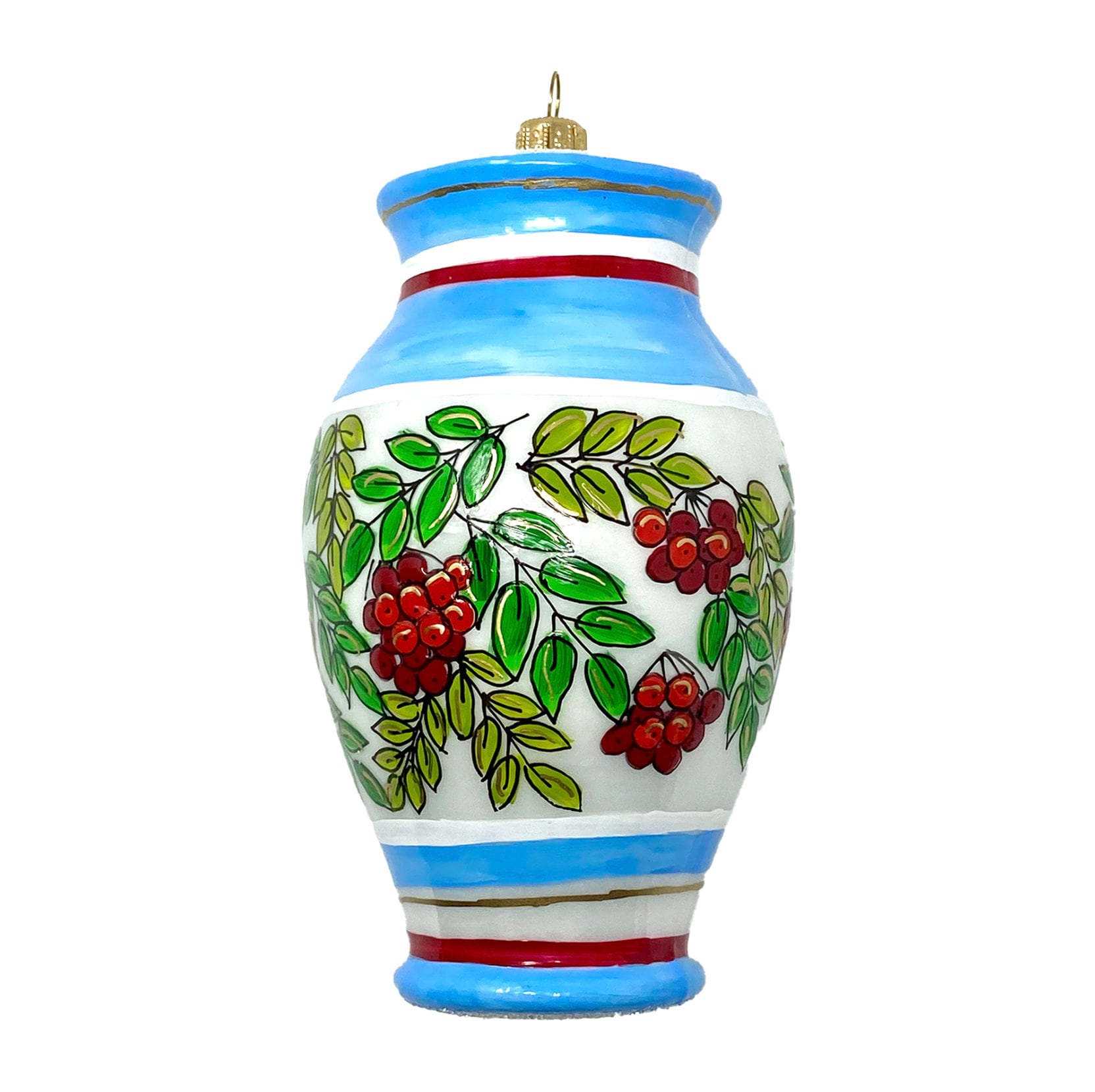 イスキア イタリア製 花瓶 ガラス オーナメント - 手描き/ハンドメイド