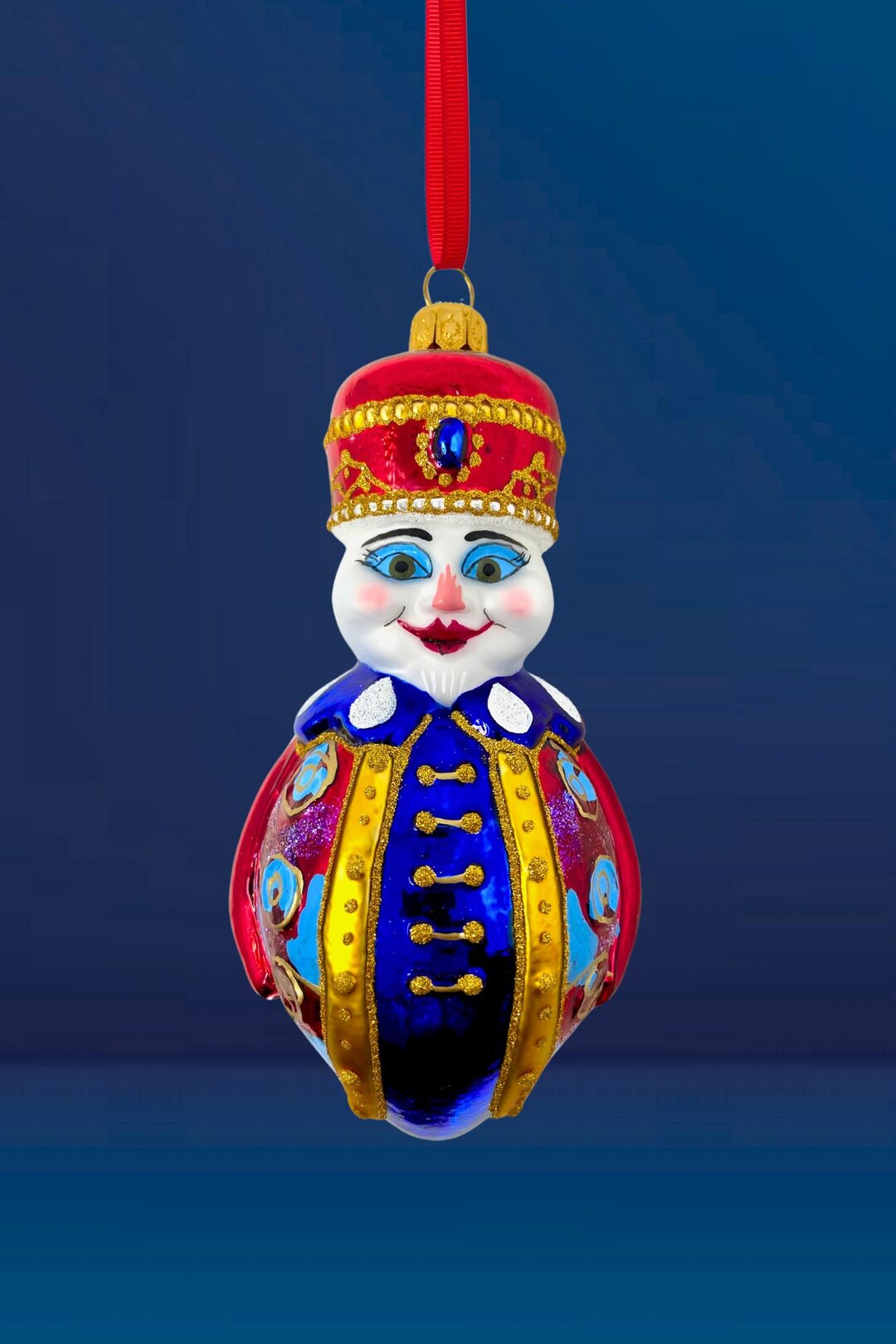 Snowman Glass Christmas Ornament Kenzies of London 