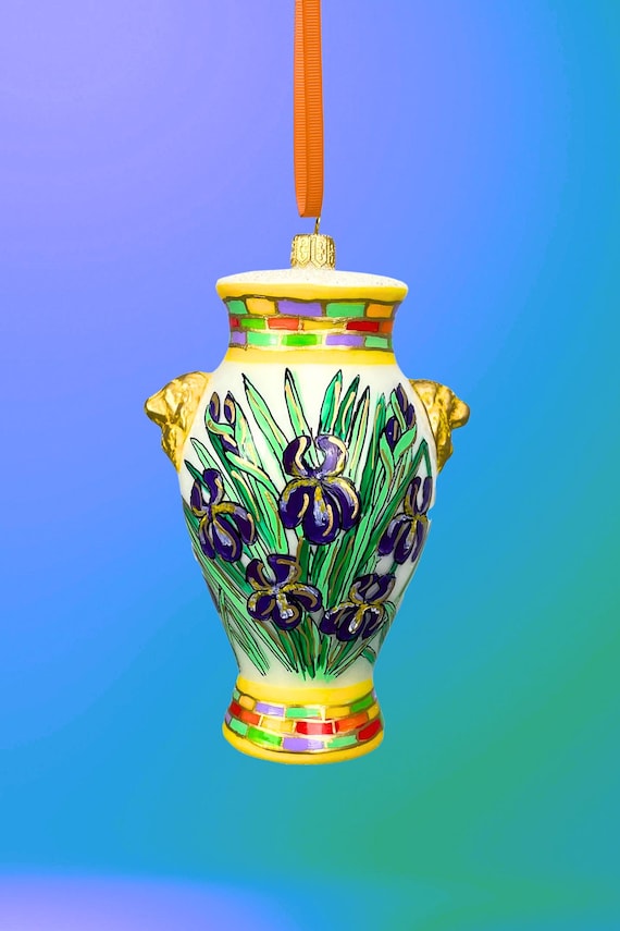 ポジターノ イタリア製 花瓶 ガラス オーナメント - 手描き