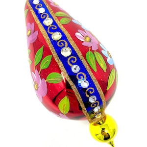 The Carretto Collection Glass Ornament - Hand Painted/Hand Made - Sprankelende edelstenen - Kenzies of London "Florentine Romanza"