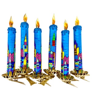 Clip On City Candle Glass Ornament Set/2- European Culture - Kenzies of London