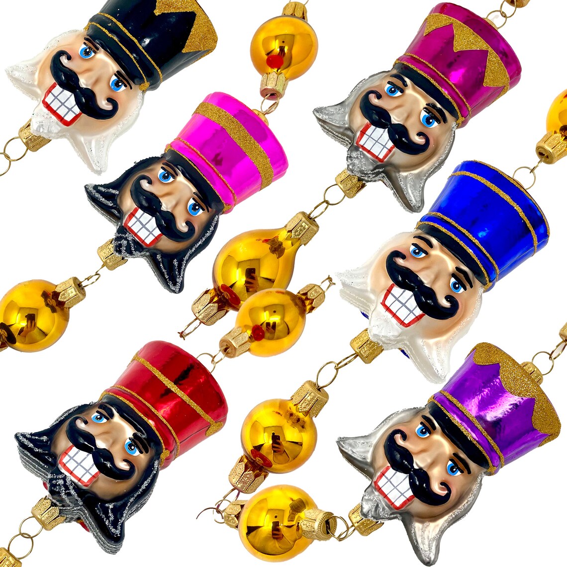 Nutcracker Head Glass Garland Broadway New York City Etsy
