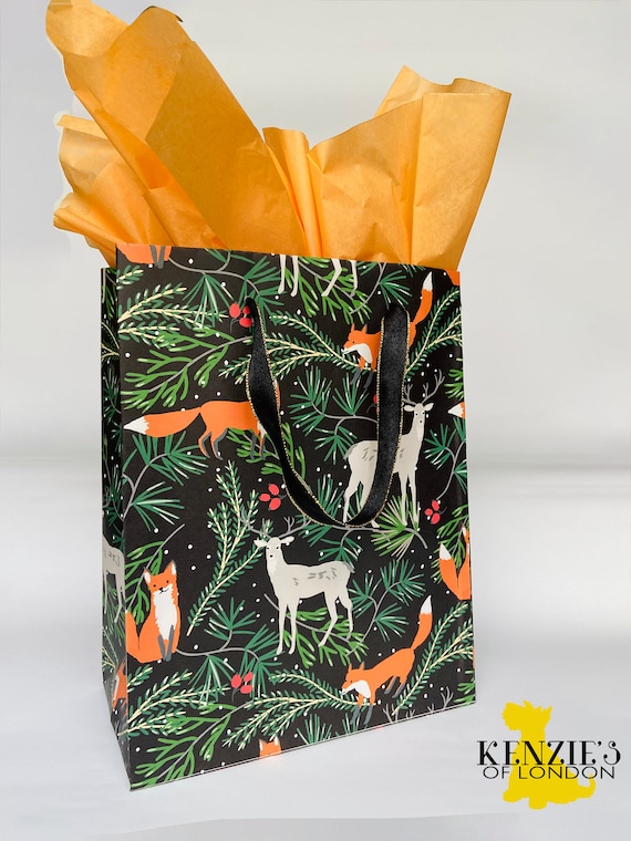 6 bolsas de papel Kraft con pegatinas - Woodland para fiestas y