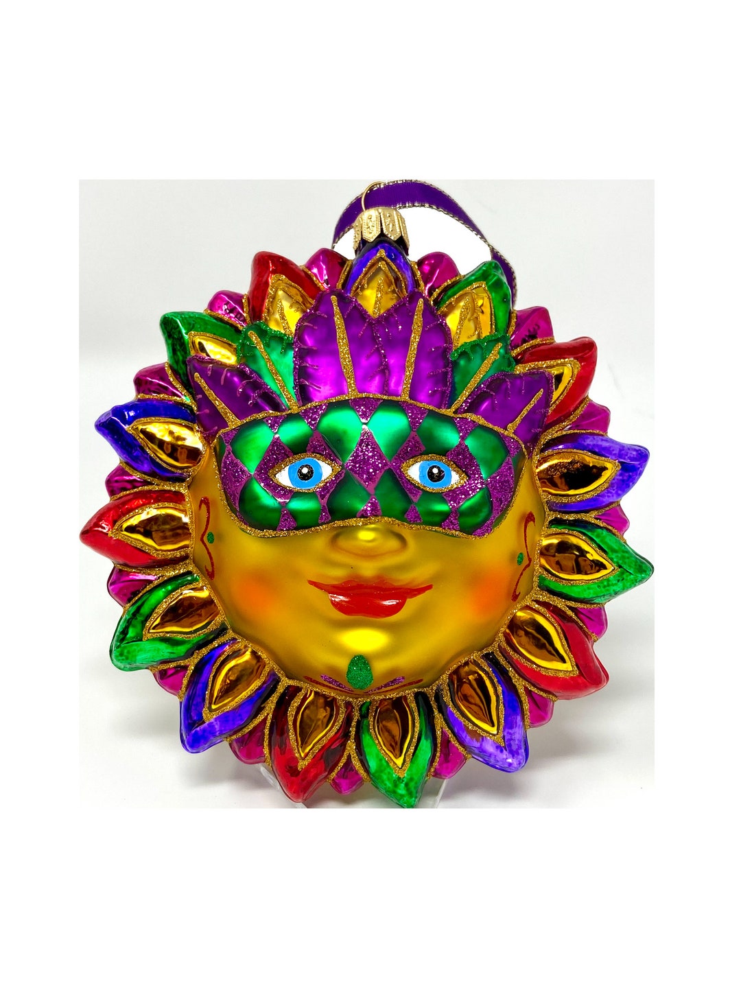 Masked Sun Glass Ornament - Solar Splendor Collection - Kenzies of ...