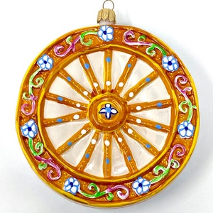 Siciliaans Wagon Wheel Glass Ornament - Handbeschilderd/handgemaakt - Italië Collectie - Kenzies of London