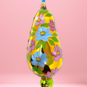 The Carretto Collection Glass Ornament - Hand Painted/Hand Made - Sparkling Gems - Kenzies of London "Florentine Flourish"