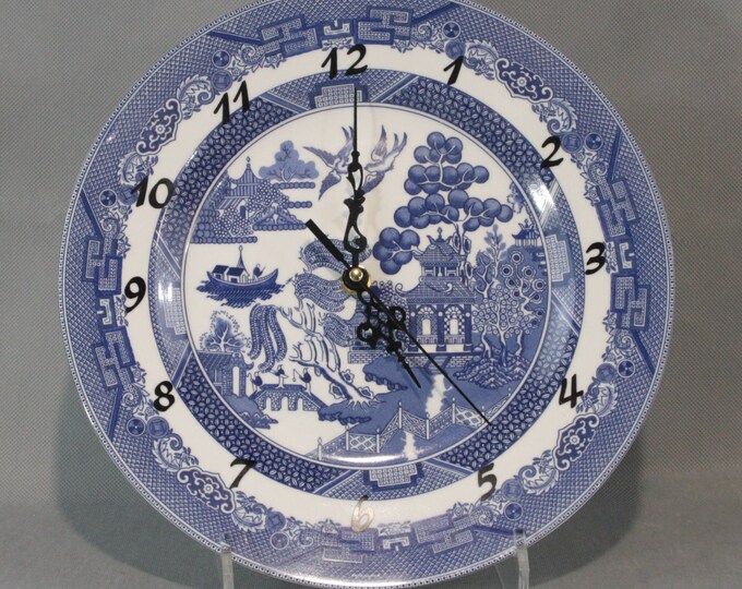 Blue Willow Plate Clock Plate Clock Wall Clock Mother's Etsy
