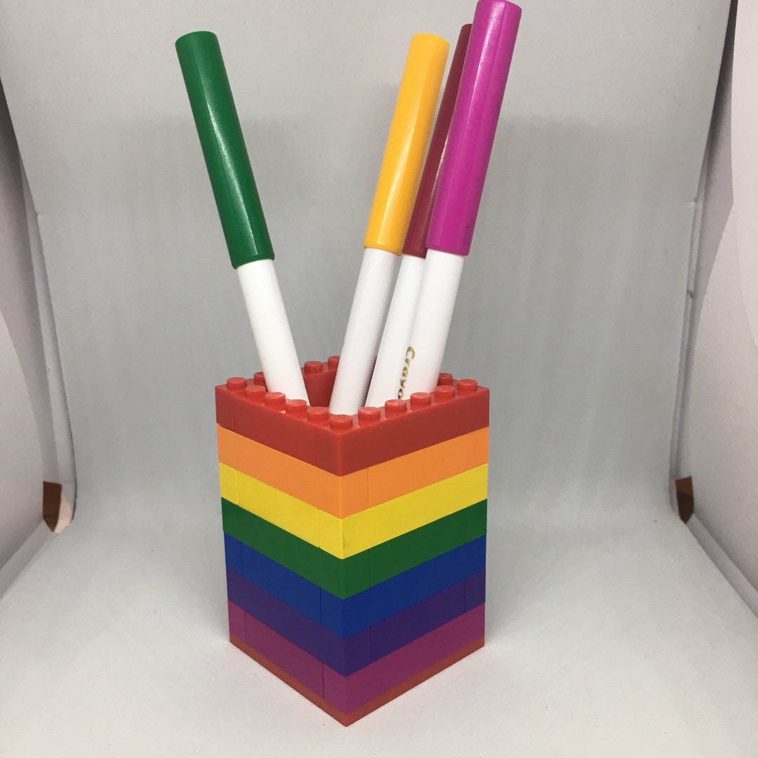 Brick Desk Tidy Pen Holder Pencil Holder Rainbow Christmas Etsy