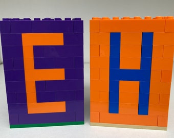 Lettre personnalisée en brique avec rangement pour bureau, porte-stylo, porte-crayons d'anniversaire, cadeau de Noël, remplissage de bas