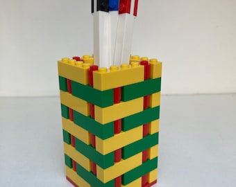 Rangement de bureau arc-en-ciel en briques, porte-stylo, porte-crayons, cadeau de Noël, remplissage de bas