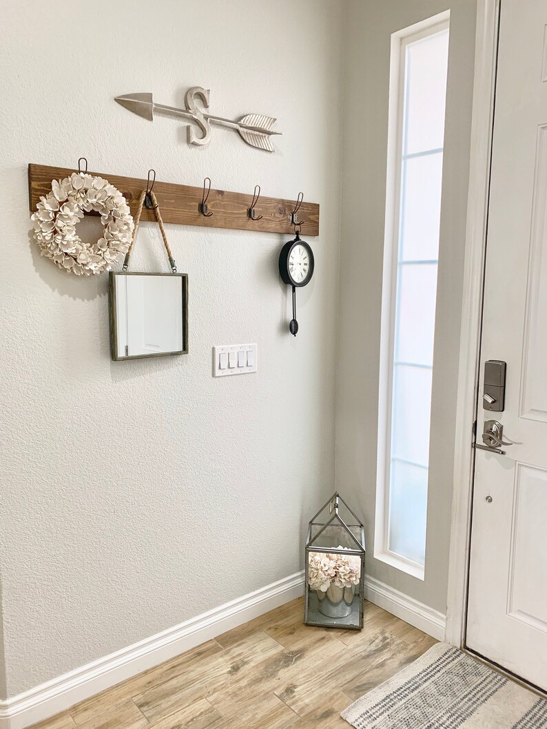 Farmhouse Coat Rack Entryway Decor Mud Room Hooks Foyer Etsy