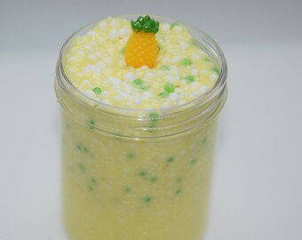 Pineapple Smoothie Micro Floam Slime, Pineapple Slime, Microbead Slime, Pineapple Slime, Slime Shop, Cheap Slime, Summer Slime