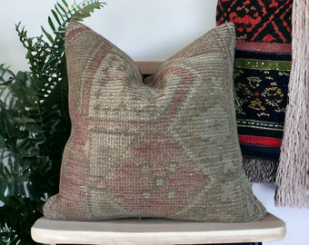 Funda de almohada de alfombra turca pastel 20x20 pulgadas / 50x50 cm
