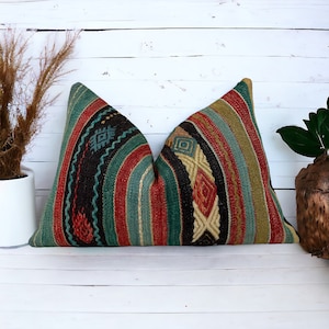 Cicim kilim pillow cover 16x24 inches / 40x60 cm
