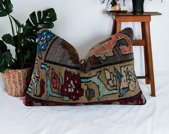 Turkish carpet pillow cover 16x24 inches / 40x60 cm