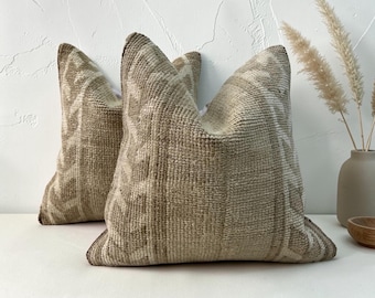 Set of 2 Vintage turkish pillow covers 16x16 inches / 40x40 cm