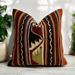 Boho kilim pillow cover 16x16 inches / 40x40 cm