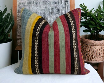 Funda de almohada Kilim 20x20 pulgadas / 50x50 cm