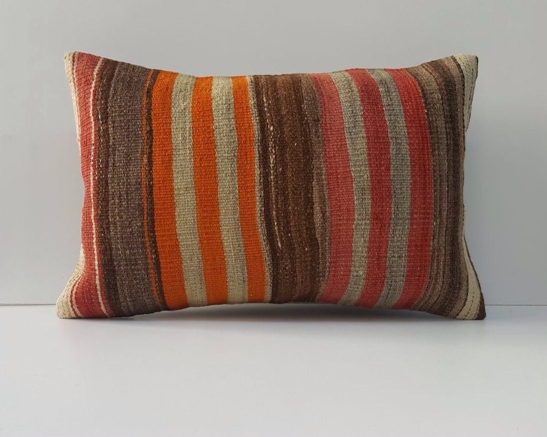 Boho Kilim Pillow Cover Turkish Kilim Pillow Cover 16x24 Wool Kilim Pillow Cover Cushion Cover Vintage Kilim Pillow Cover