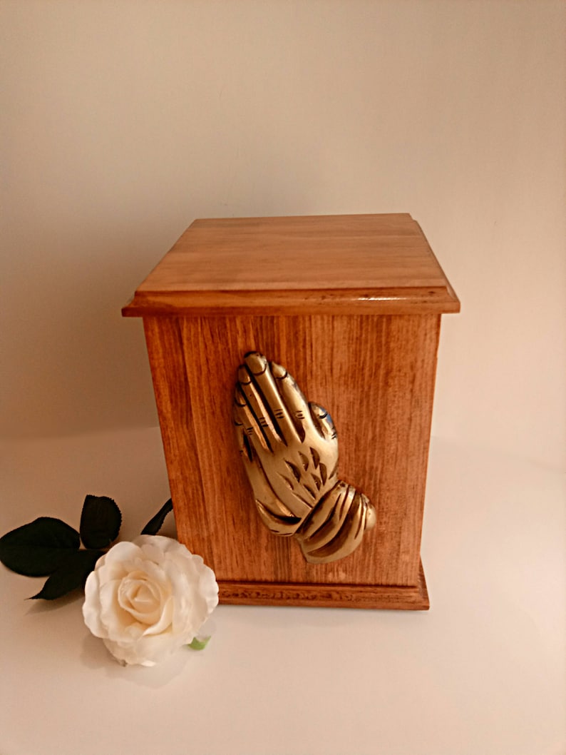 Antique Wooden Urns for Human Ashes Large Sized Praying Etsy Antique Wooden Urns for Human Ashes Large Sized Praying Etsy