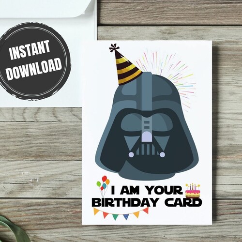 Darth Vader Birthday Card Funny Birthday Card Printable | Etsy Canada