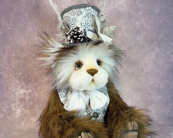 Christmas teddy, Teddy bear, handmade bear, brown bear, made in Canada teddy bear ,jointed teddy bear, OOAK teddy bear,art bear,
