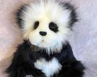 Panda-Teddybär, Pandabär, Plüsch-Panda-Teddy, Panda, großer Pandabär, Panda-Teddybär, Gelenkbär, OOAK-Teddybär,