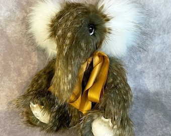 Elephant, elephant teddy, teddy elephant, Handmade teddy, teddy bear,  plushie elephant,  stuffed teddy elephant,  white elephant