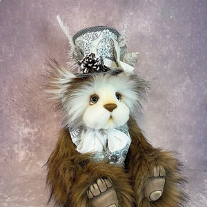 Christmas teddy, Teddy bear, handmade bear, brown bear, made in Canada teddy bear ,jointed teddy bear, OOAK teddy bear,art bear,