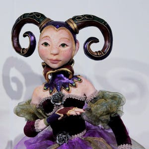 OOAK doll, polymer clay doll, sculpture art doll, art doll, dog sculpture,  poodle ,OOAK art doll, fantasy art doll, fantasy girl,
