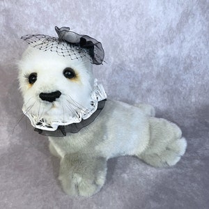 teddy bear, seal pup, baby seal, baby seal teddy, teddy bear seal, seal plushie, plushie seal, seal pup plushie,jointed teddy bear