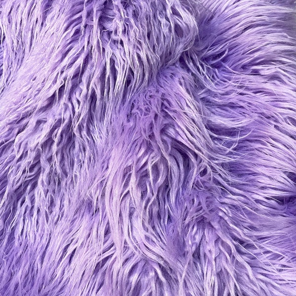 Faux fur, light purple faux fur, fun fur, curly fur, faux fur by the yard, faux fur piece, fur, teddy bear fur, cosplay