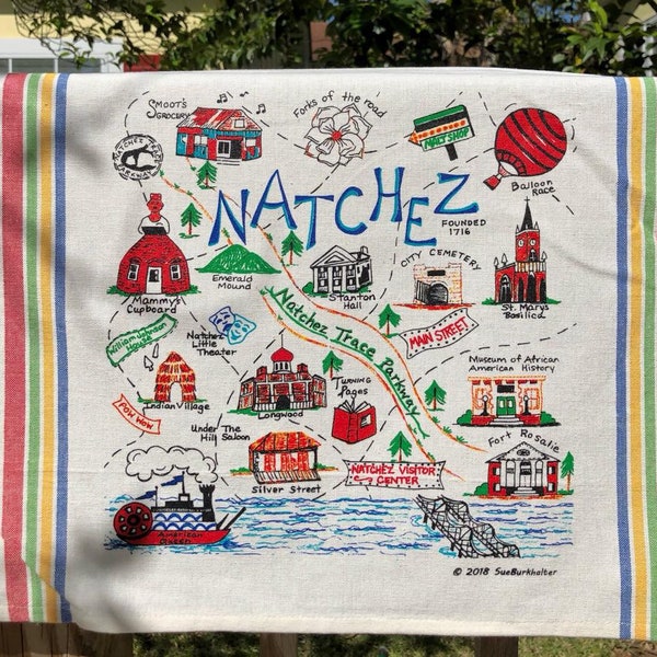 Natchez Landmark Handtuch - Design #1 (Natchez Trace)