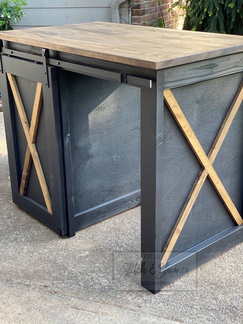 MiniFridge Sliding Door Console/ Mini Bar. Etsy
