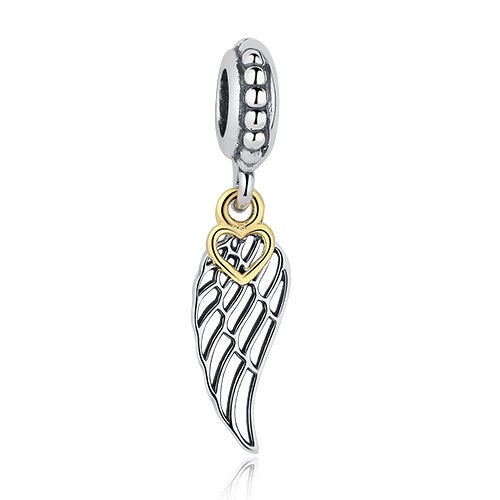 925 Sterling Silver Guardian Angel Wing BOLENVI Charm Bead | Etsy