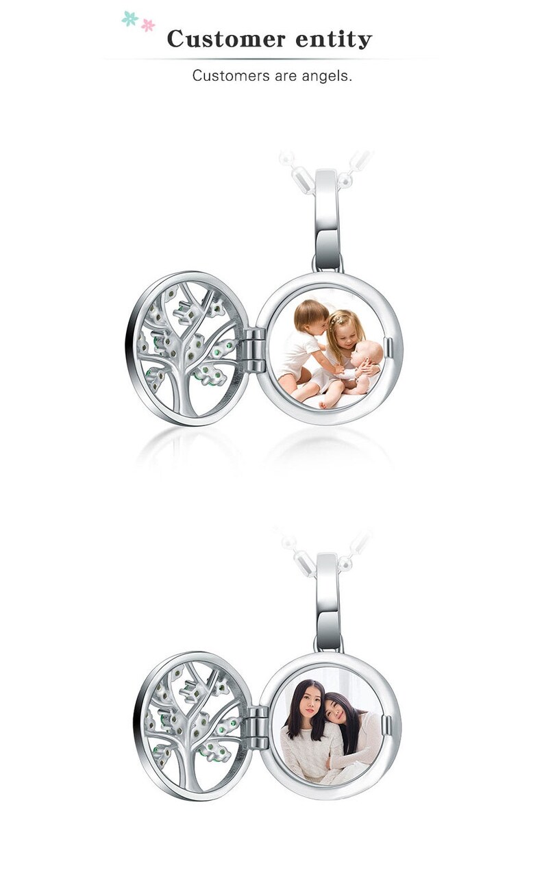 Personalized 925 Sterling Crystal Tree of Life Locket Photo Etsy