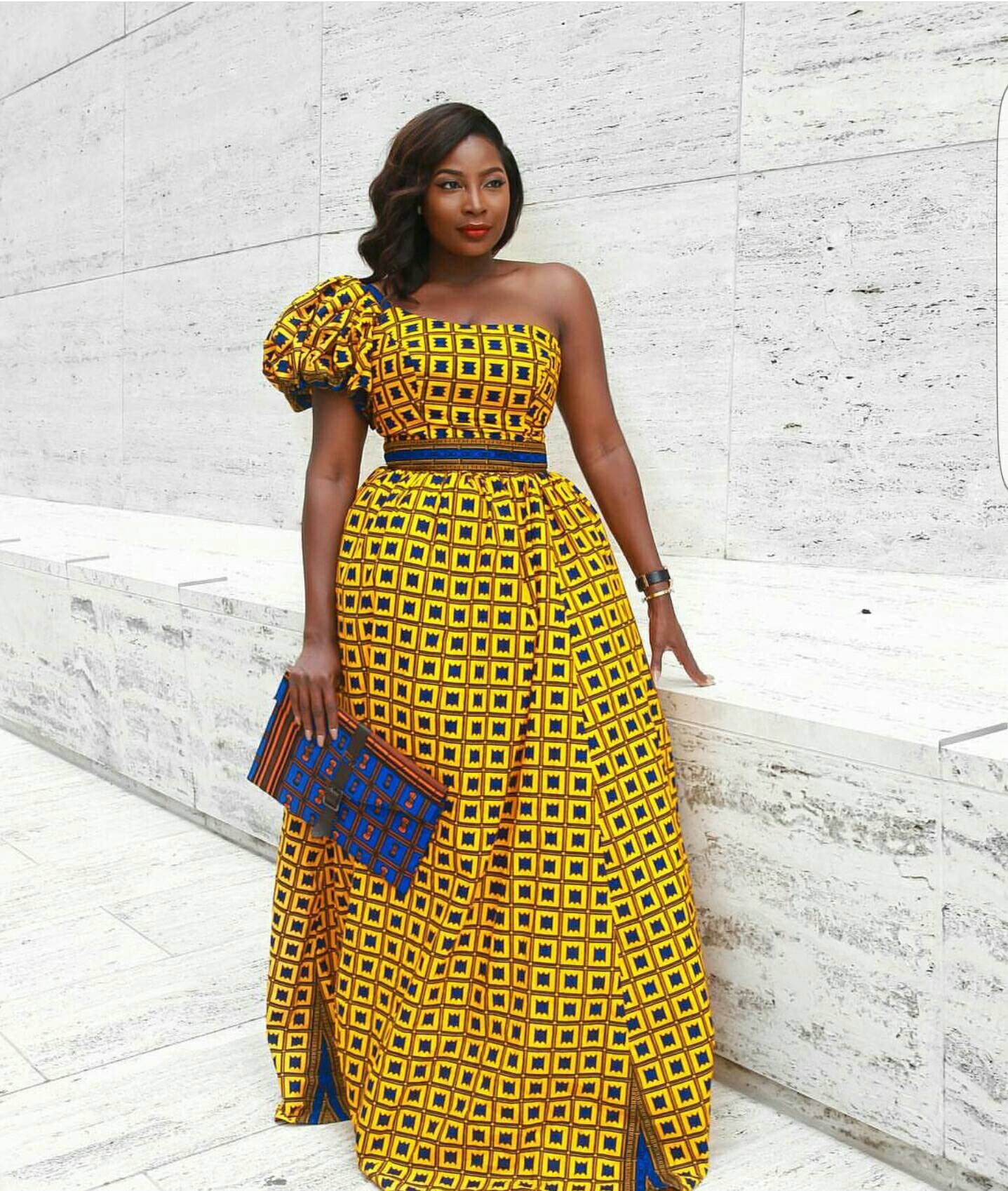 Yellow African Print Dress/Off Shoulder Dress/African Print Etsy
